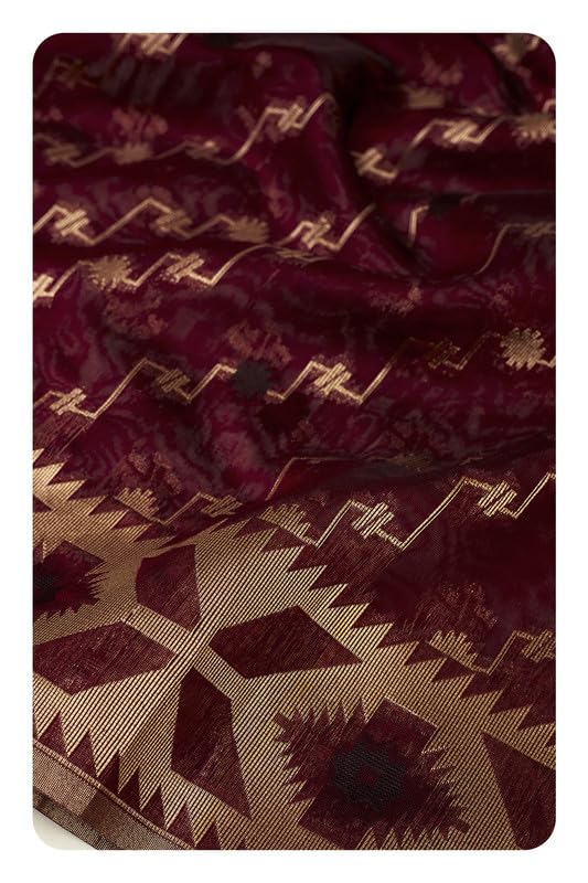 Soch Womens Red Polyester Jamdani Dupatta