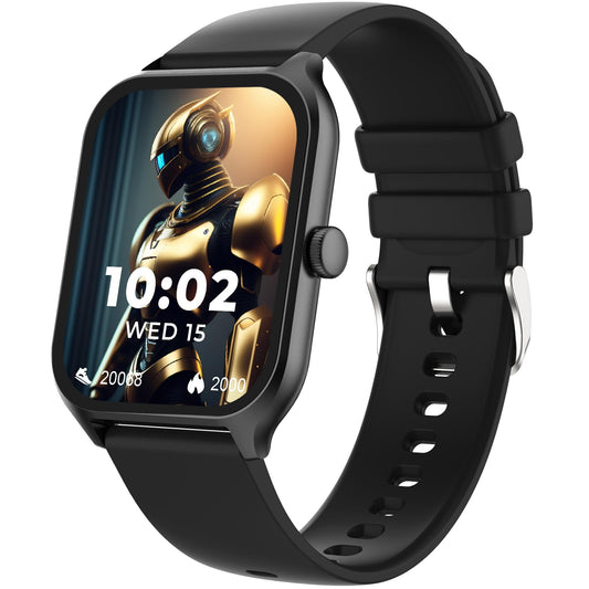 beatXP Marv Sense 1.96" Ultra HD Large Display Bluetooth Calling Smart Watch, Metal Body, Rotary Crown, 320 * 386px, 500 Nits, 60Hz Refresh Rate, 100+ Sports Modes, 24x7 Health Monitoring (Black)