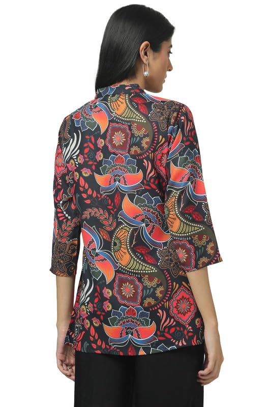 Soch Womens Black Crepe Ethnic Motifs Tunic