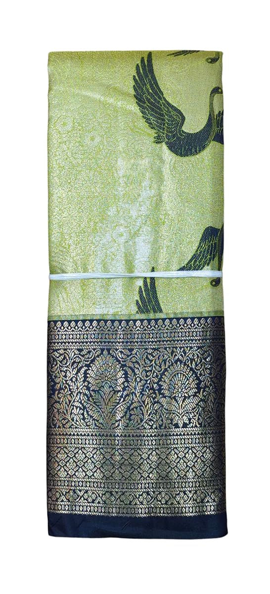 VFCollections Women's Kanchipuram Silk Pure Pattu Sarees With Blouse (VFC717-5)