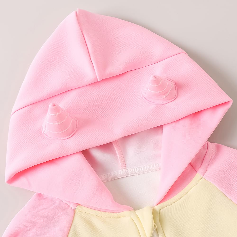 Hopscotch Girls Pink Full Sleeves Animal Applique Hooded Jacket For Age (4-5 Years)