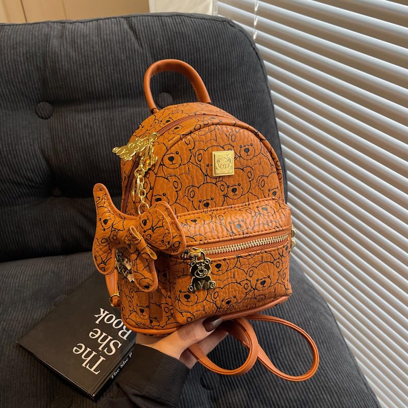 FENSIR® Cute Bear Print Backpack | Fashionable & Versatile Shoulder Bag for College Students