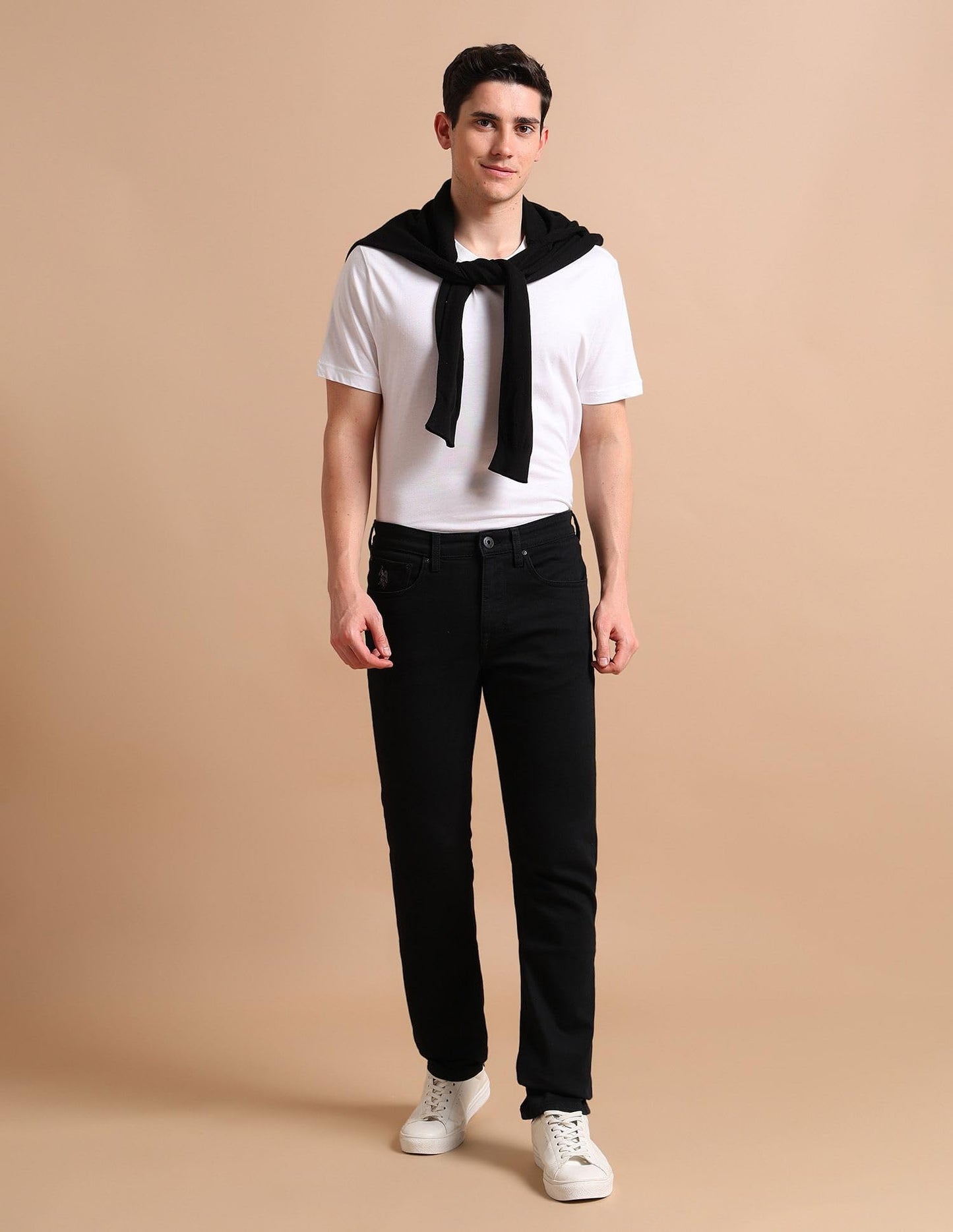 U.S. POLO ASSN. Men's Skinny Mid Rise Jeans (UDJENO1021_Black