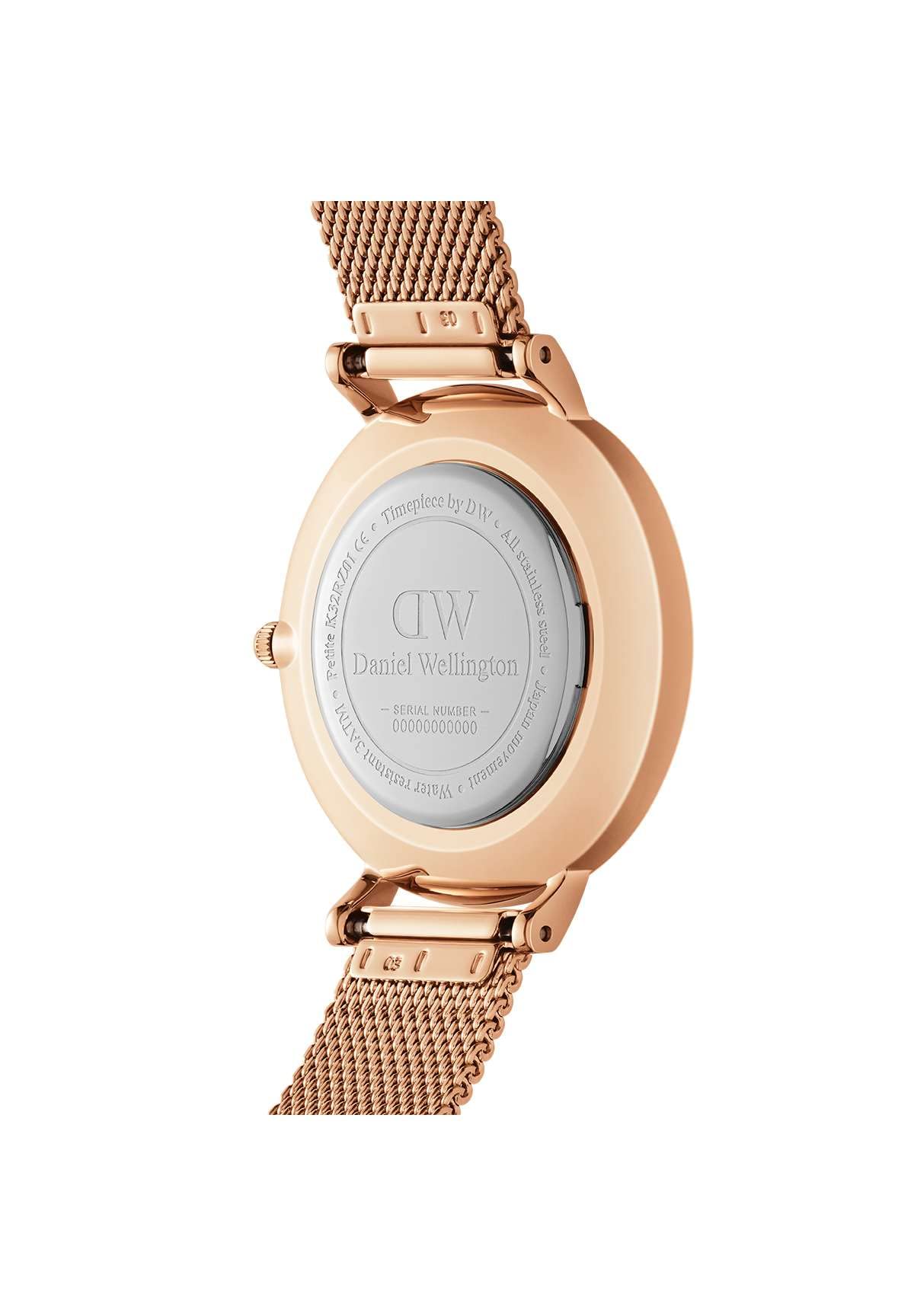 Daniel Wellington Stainless Steel Classic Petite Analog Black Dial Women Watch-Dw00100161, Rose Gold Band