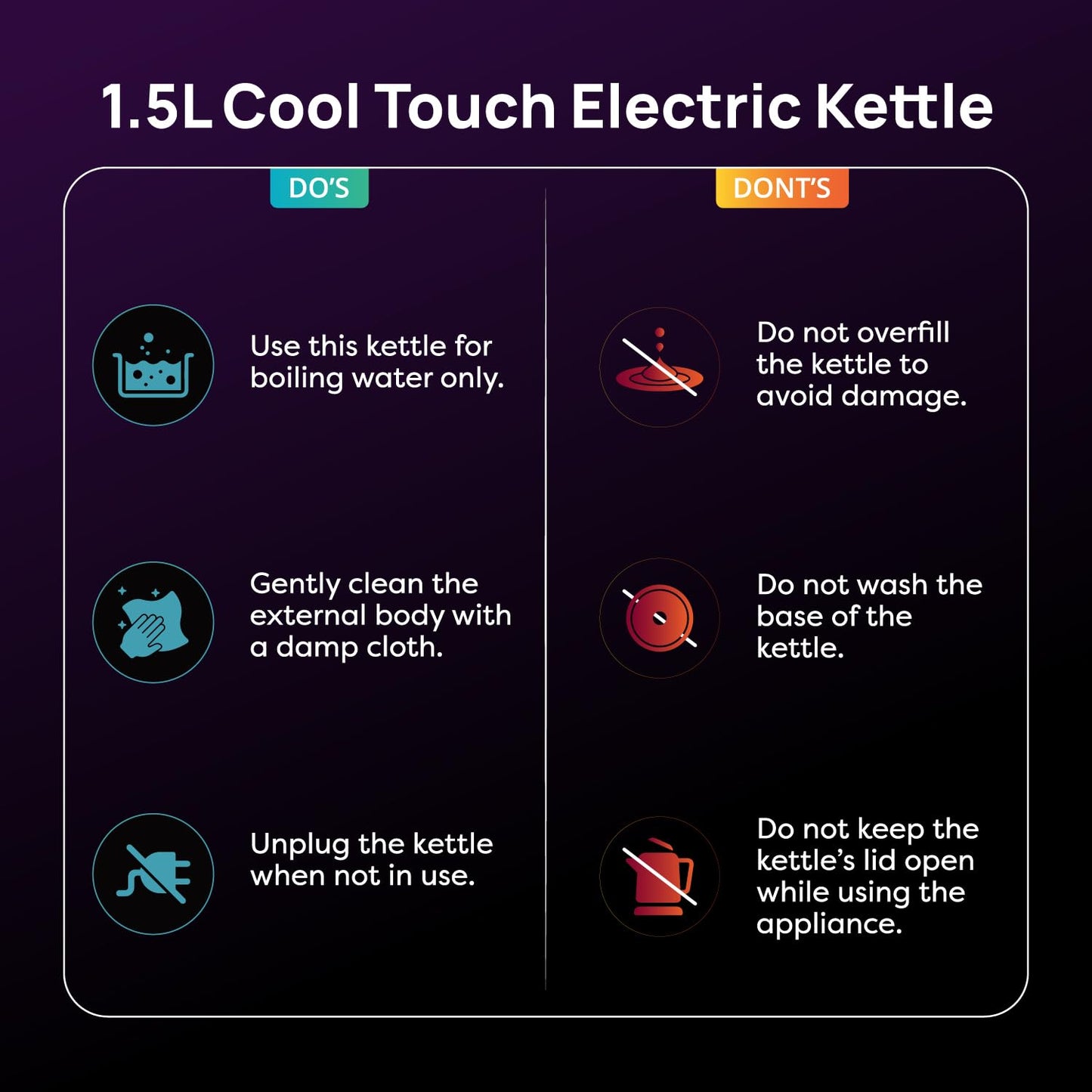 wipro ABS Elato BK210 Cool Touch Double Layer Electric Kettle, 1.5 Litres, Anti-Rust Shield, Super Fast Heating, 3X Protection-Overheating, Dry Boil & Auto Shut-Off,1000 Watts, 2 Years Warranty, White