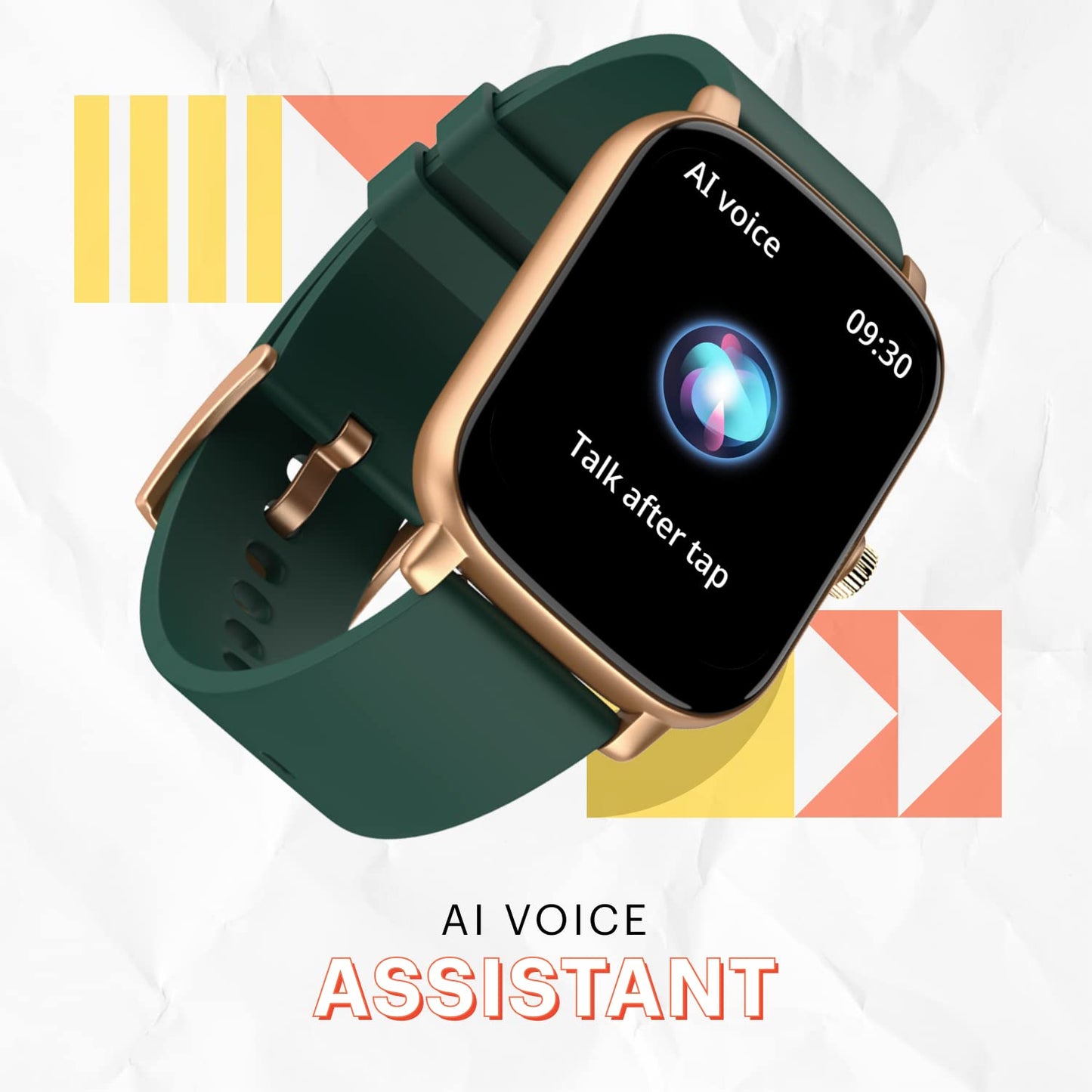 Noise Vivid Call Bluetooth Calling Smartwatch with Metallic dial, 550 nits Brightness, AI Voice Assistant, Heart Rate Monitoring, 7 Days Battery & 100+ watchfaces (Forest Green)