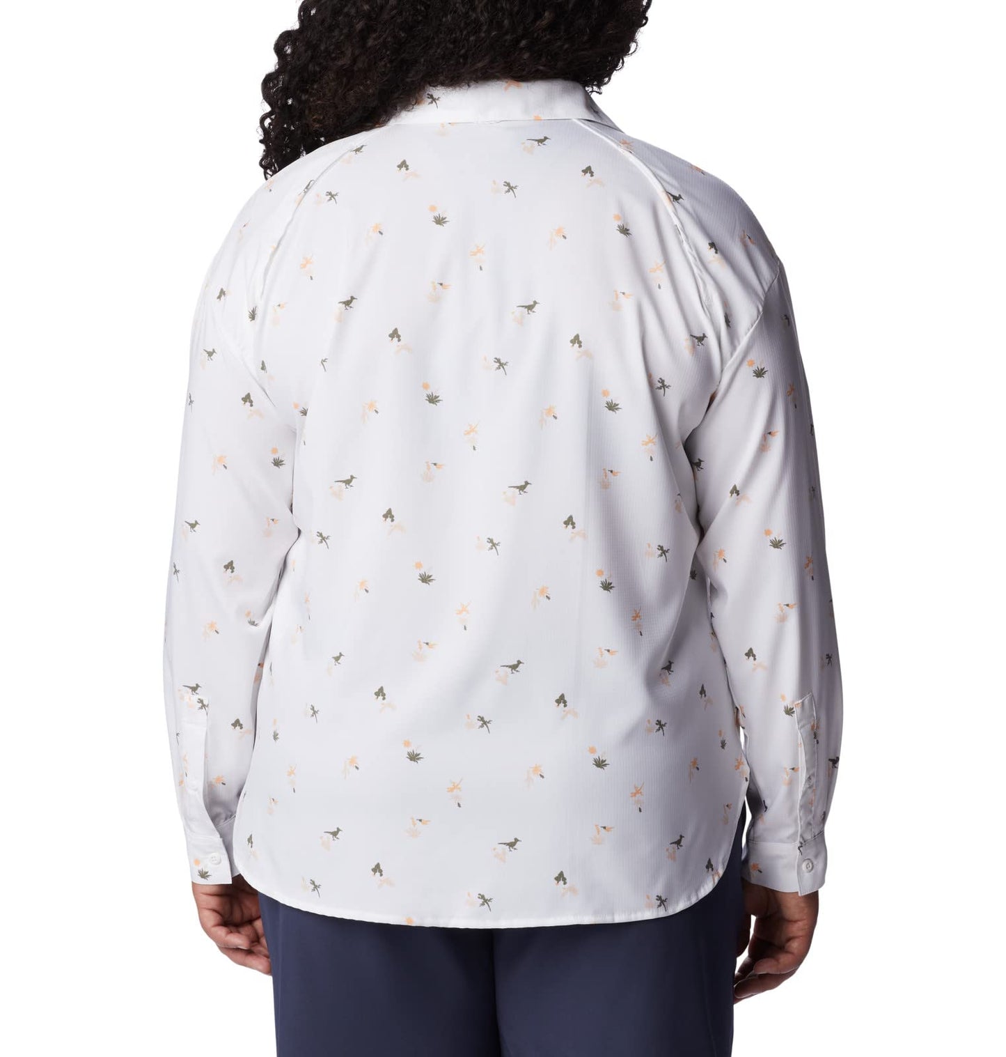 Columbia Womens Silver Ridge Utility Patterned Long Sleeve Shirt, White, Baja Blitz, S