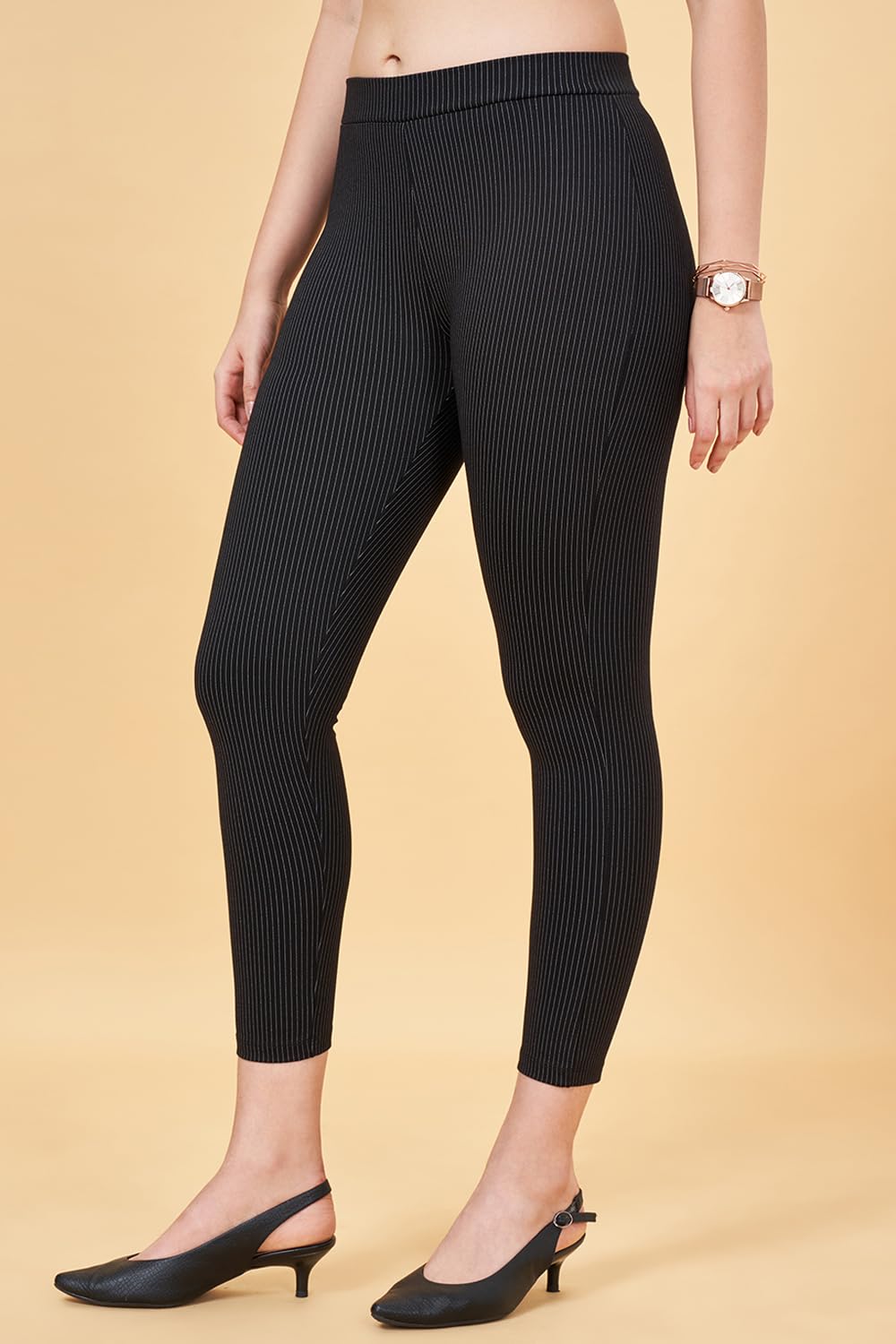 Annabelle by Pantaloons Women's Slim Fit Pants (110146228004_Jet Black_34)