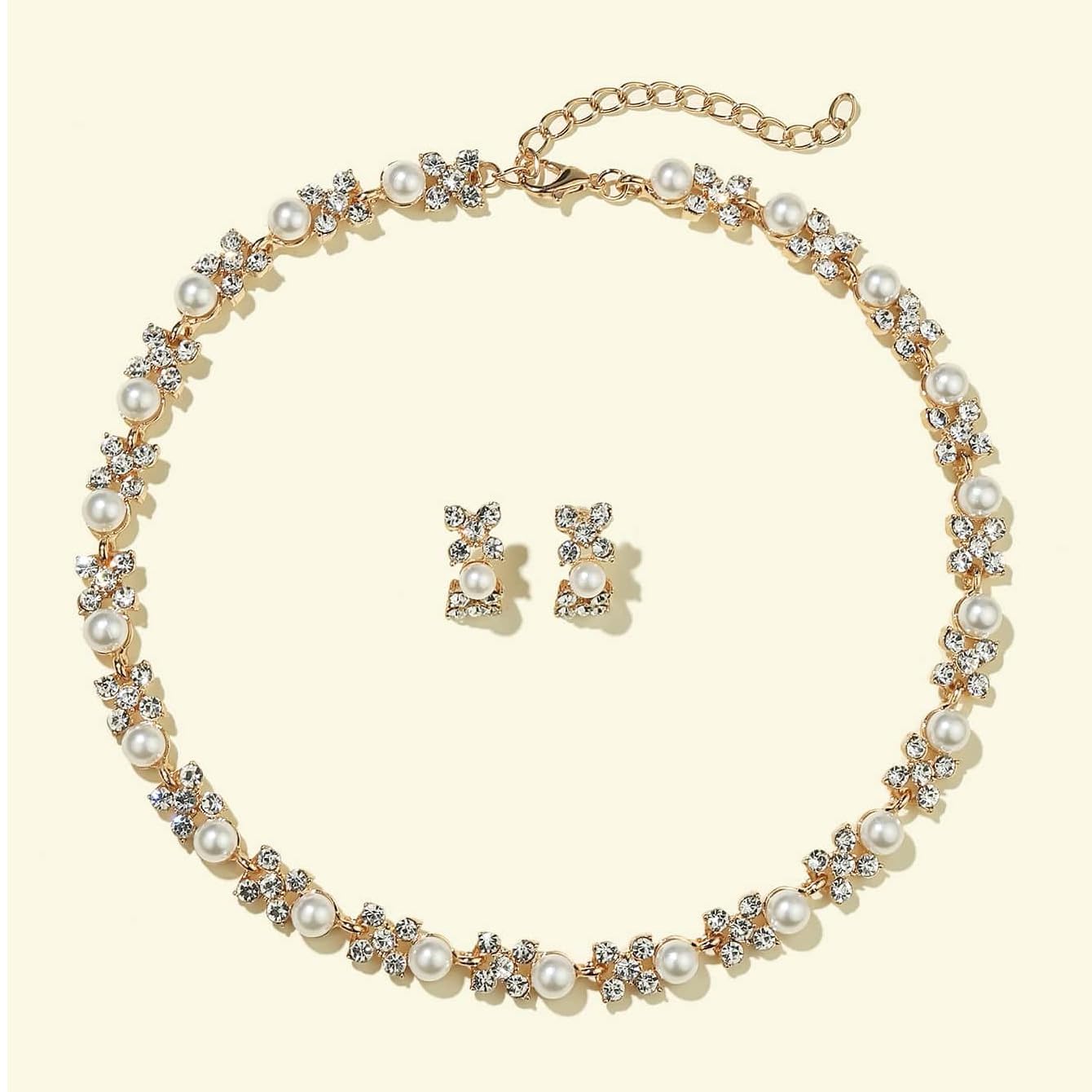 Shining Diva Fashion Necklace Jewellery Set for Women Latest Stylish Design Fancy Pearl Choker (15219s)