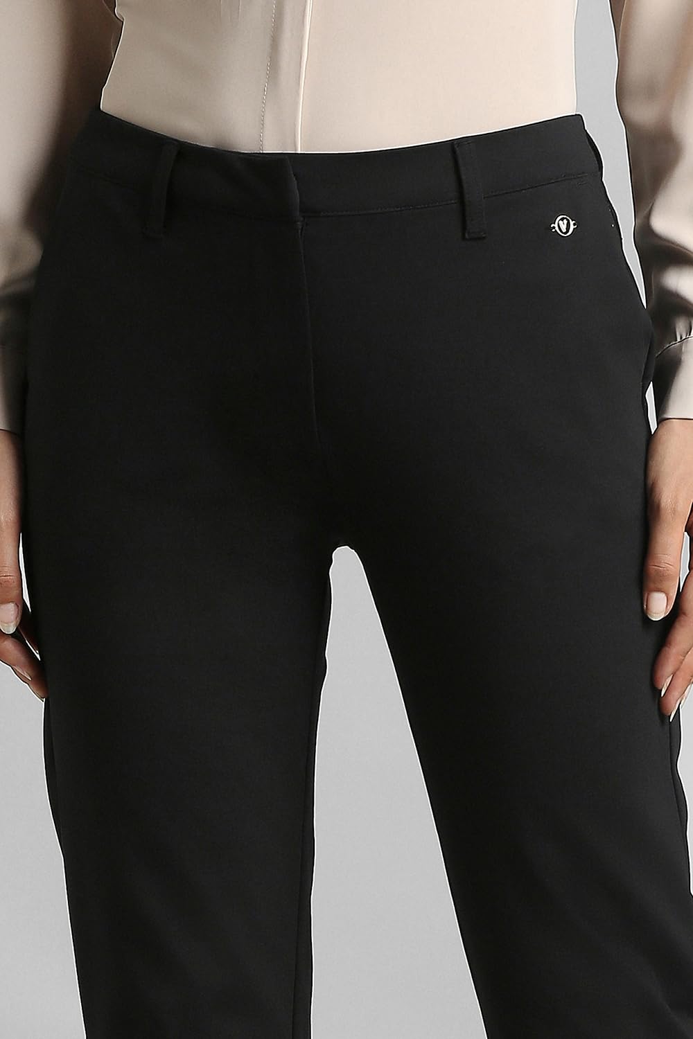 Van Heusen Women's Regular Pants (VWKBCRGFN22457_Black