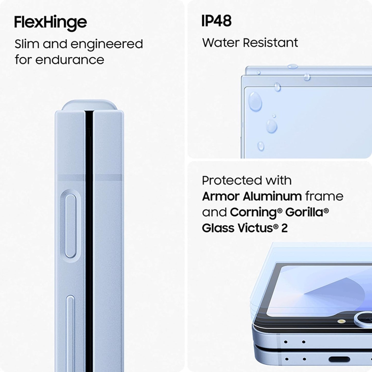 Samsung Galaxy Z Flip6 5G AI Smartphone (Blue, 12GB RAM, 512GB Storage) with Other Offers