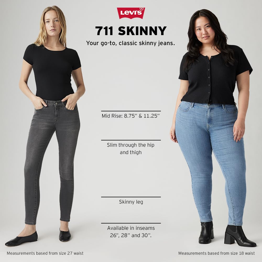Levi's Women's 711 Skinny Jean, Soft Black, 33 (US 16) S