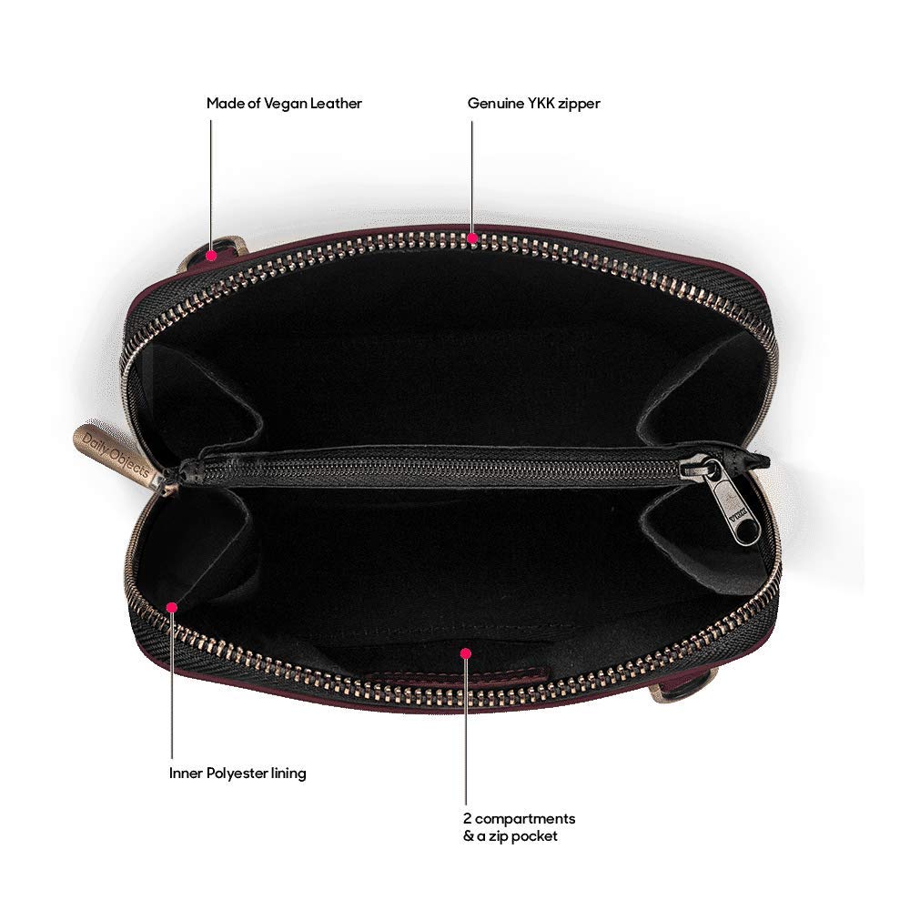 DailyObjects Trapeze Sling Crossbody Bag for Girls and Women | Made with Durable Vegan Leather Material | Carefully Handcrafted | Zip Closure | Adjustable and Detachable Straps | Multicolor