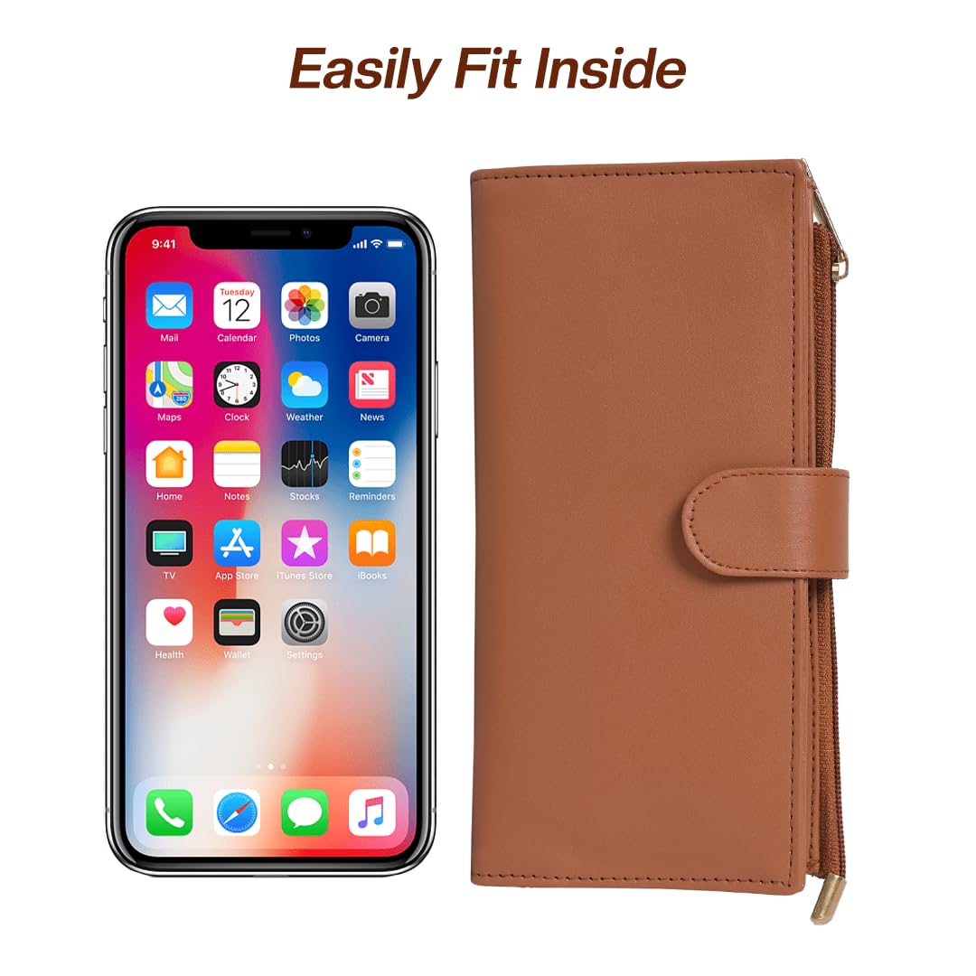 ShopMantra Wallet for Women's | Clutch |Two Fold Wallet| Vegan Leather | Holds Upto 10 Cards 1 ID Slot | 2 Notes & 1 Coin Compartment | Magnetic Closure| (Tan)