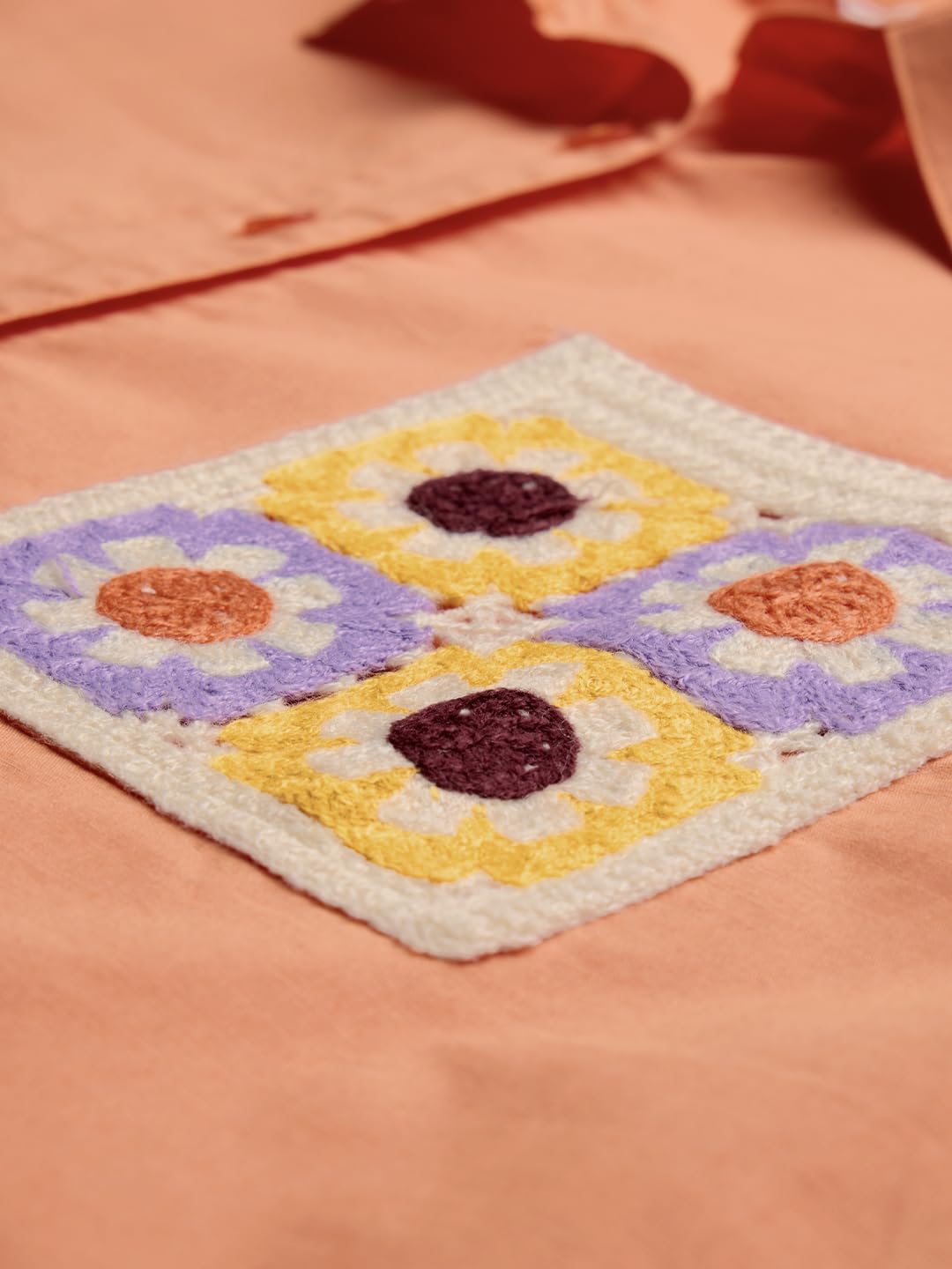 The Souled Store Coral Rose Women and Girls Long Sleeve Collared Neck Button Front Cotton Boyfriend Shirts