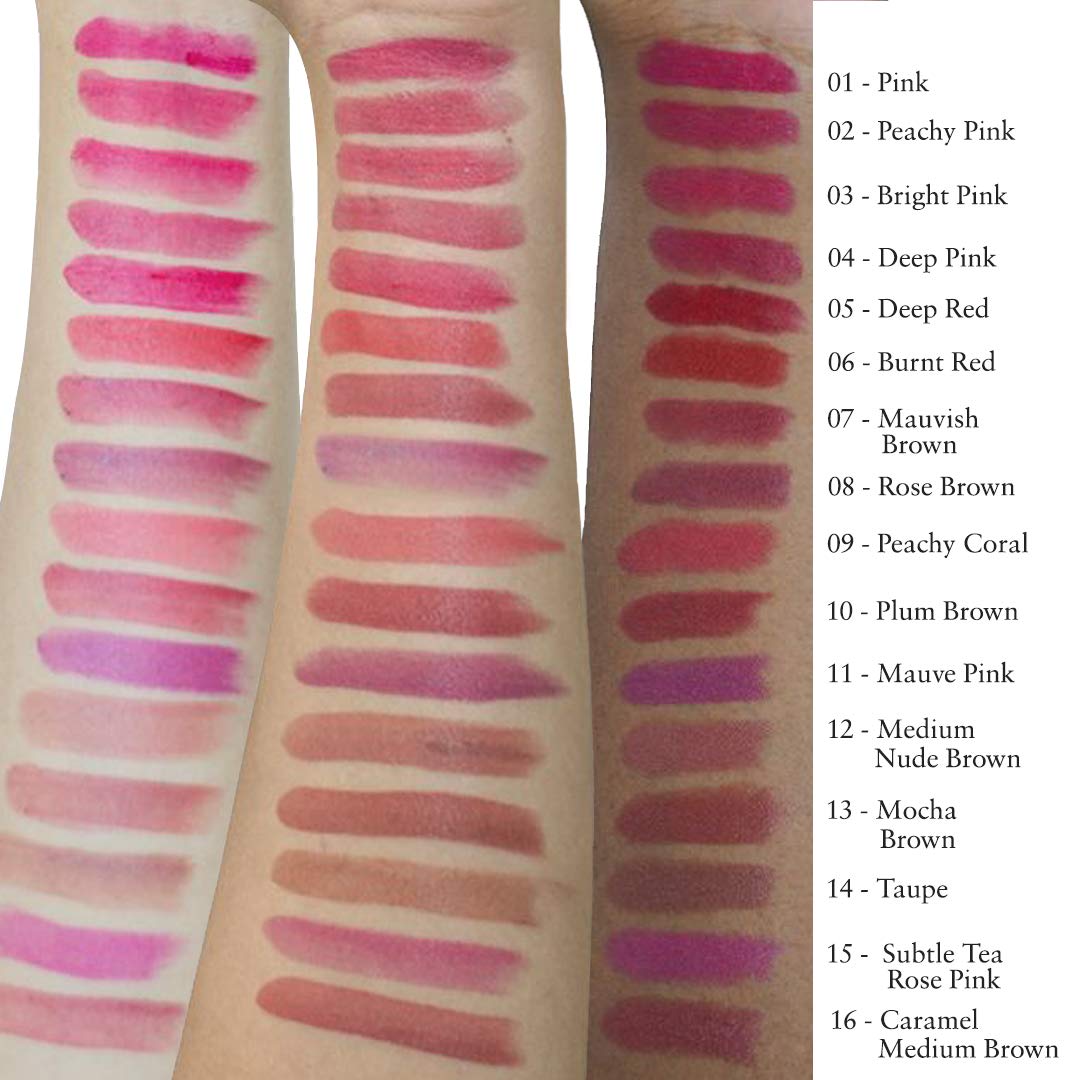 Just Herbs Natural & Organic Herb Enriched Ayurvedic Creamy Matte Lipstick For Dry & Chapped Lips- Paraben & Chemical Free Lipstick (Pink, Shade no. 1)
