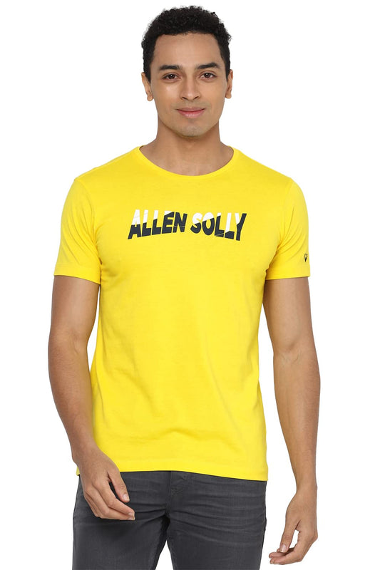 Allen Solly Men's Regular Fit T-Shirt (ALKCVSGFN12735_YELLOW OCHRE_Extra Large)