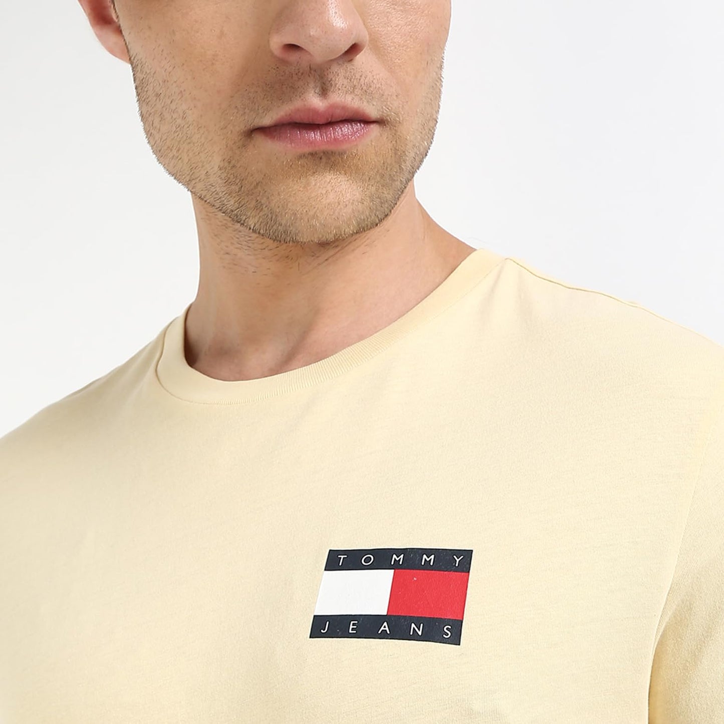 Tommy Hilfiger Logo Slim-Fit Cotton T-Shirt Yellow