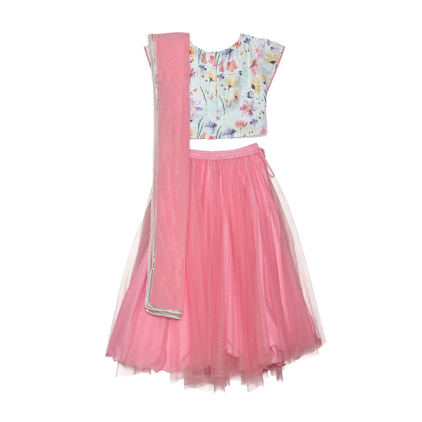 BIBA Girls PRINTED STRAIGHT KID(KWFLORAL SPLENDOUR5834_PINK_11)