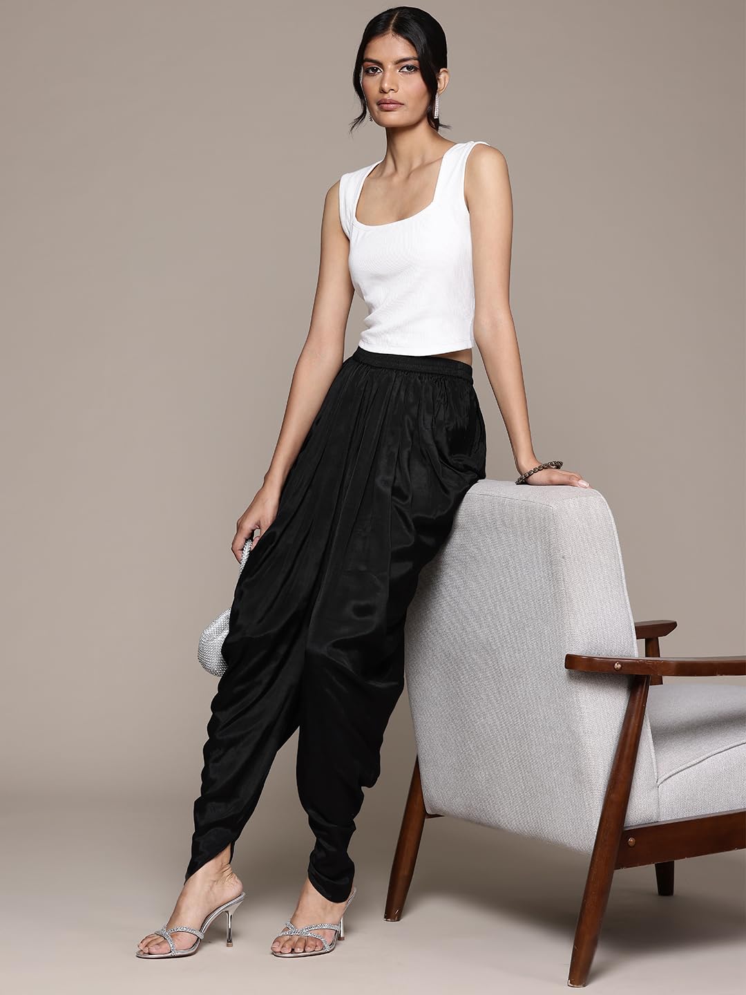 Aarke Ritu Kumar Black Draped Dhoti Pants
