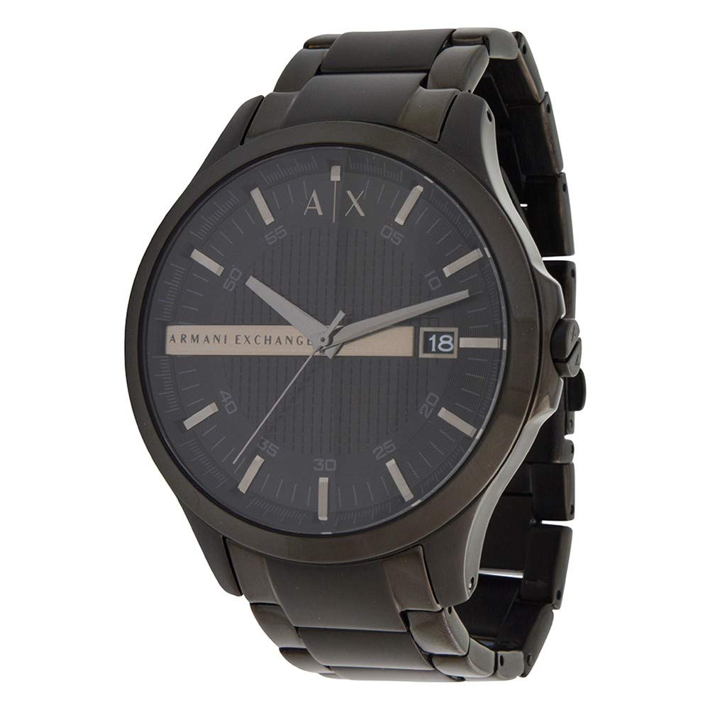 Armani Exchange Analog Men's Stainless Steel Watch AX2104 (Black Dial Black Colored Strap)