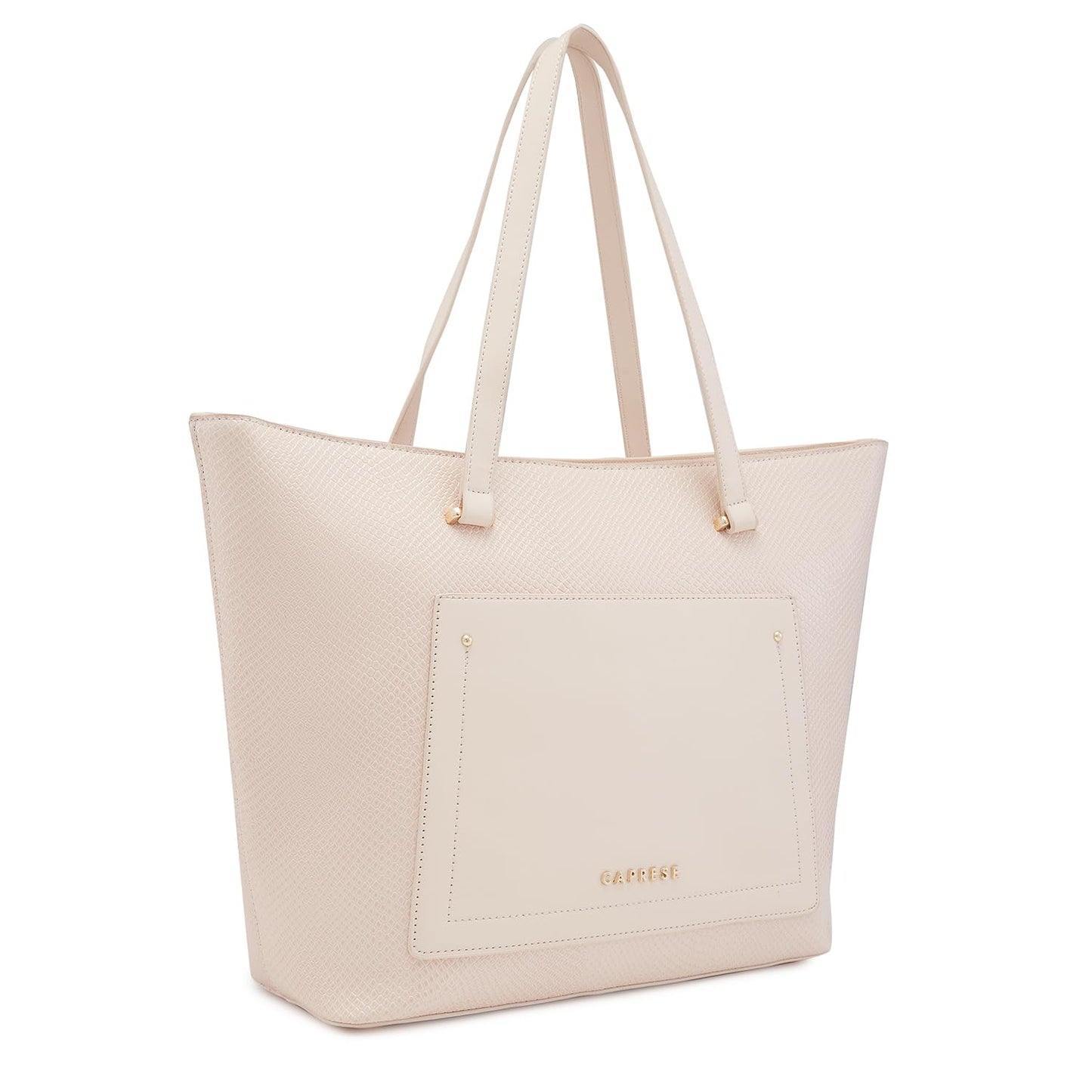 Caprese Roima Tote Bag, Large-Beige | Stylish Handbag for Women | Spacious, Versatile Office & Daily Essentials Tote | Top Zip Closure