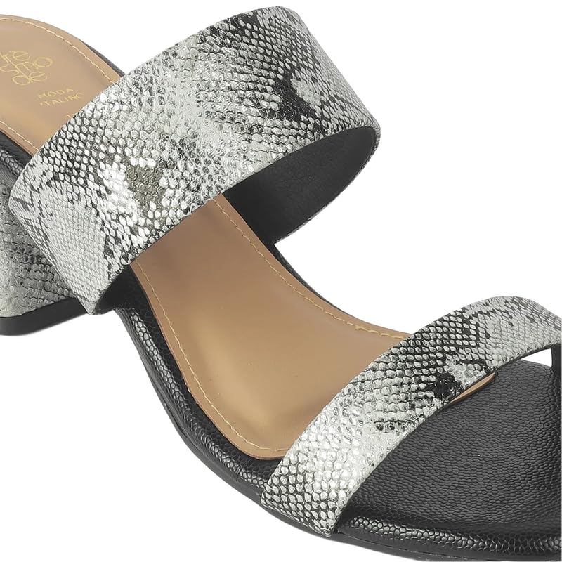tresmode Rentu Women's Pewter Dress Block Heel Sandals in Size 7 UK / 40 EU
