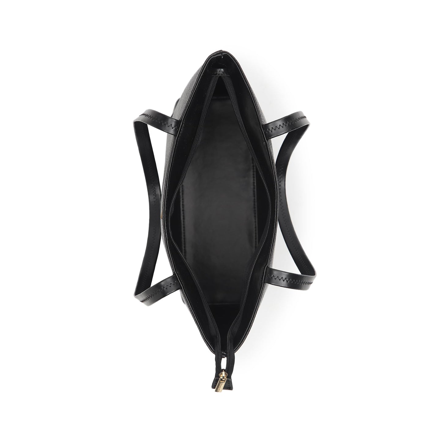 Fastrack Stylish Textured Tote Bag for Women | Trendy Casual Bag for Ladies, Women, Girls | Everyday College Bag Made of Faux Leather (Black)