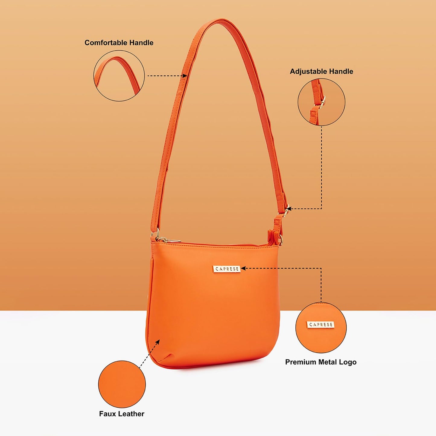 Caprese womens SHYLA SB Small ORANGE Sling Bag