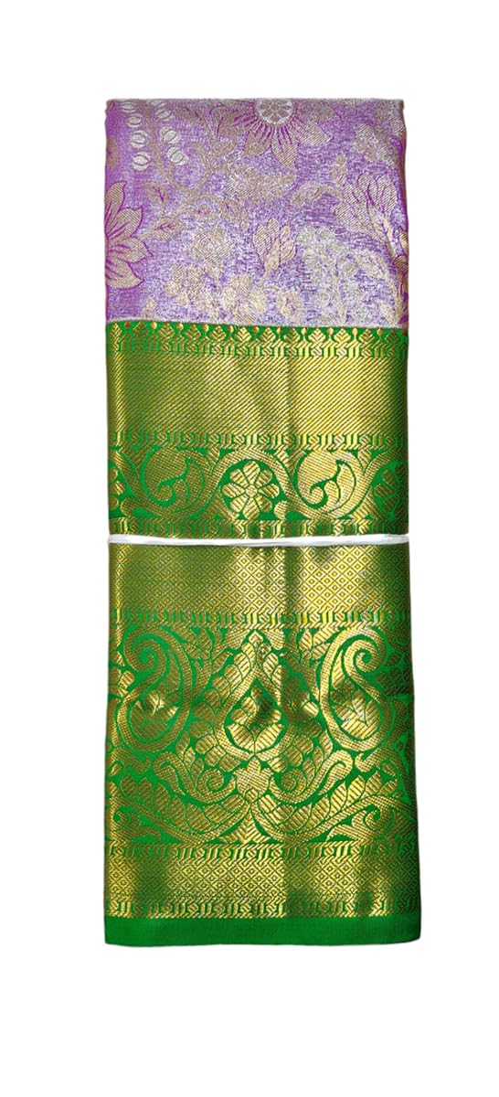 VFCollections Women's Kanchipuram Silk Pure Pattu Sarees With Blouse (VFC548-3)