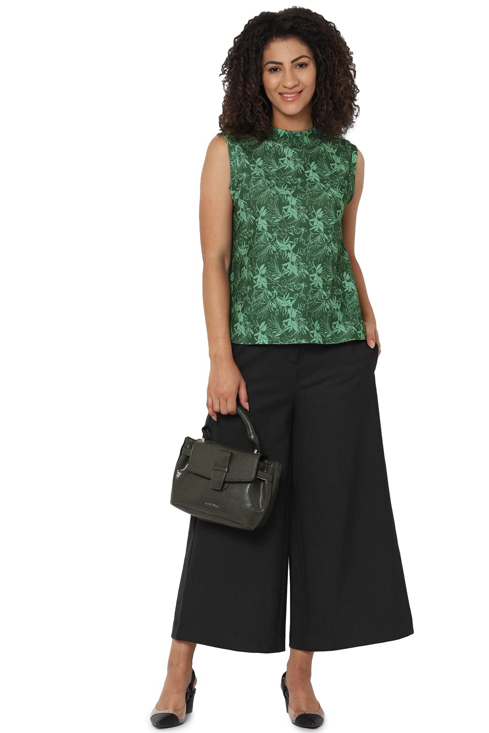 Allen Solly Cotton Women's Regular Fit Shirt (Ahkccrgfo78318_Black M), Medium