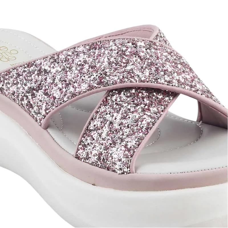 tresmode Tonned Pink Women's Dress Wedge Sandals in Size 4 UK / 37 EU