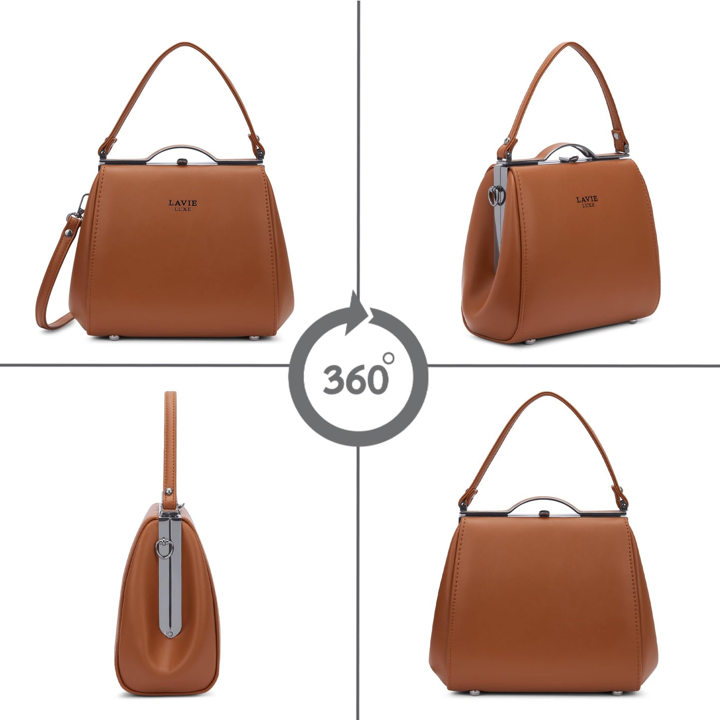 Lavie Luxe Women's Fluff Frame Satchel Bag | Satchel Handbag for Work | Ladies Purse | Stylish Shoulder Bag | Gift for Women