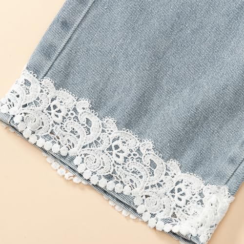 Hoscotch Girls Embellished Pink Sleeveless Jeans Set For Ages (6-7 Years)