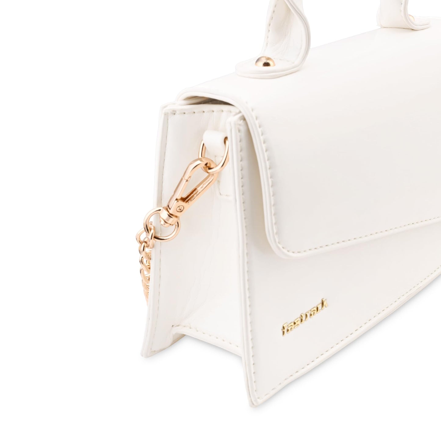 Fastrack Lil’Spark Sling | White Faux-Leather Women’s Handbag | Sling with Fixed Handle & Detachable Strap for Casual & Party Carry