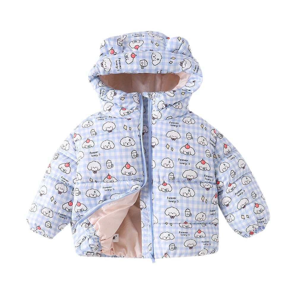 Hopscotch Girls Polyester Waist Length Jackets in Blue Color For Ages 4-5 Years