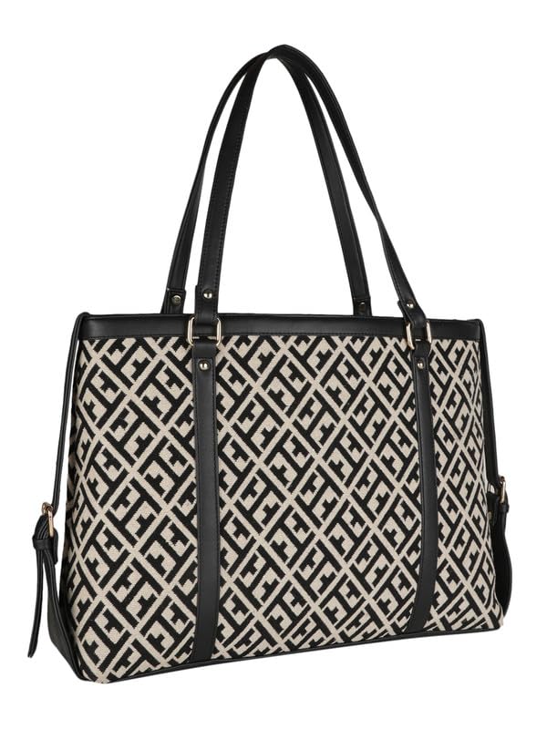 MINI WESST Women's Beautiful Beige Graphic Fabric Tote Bag For Occasion, Office and College