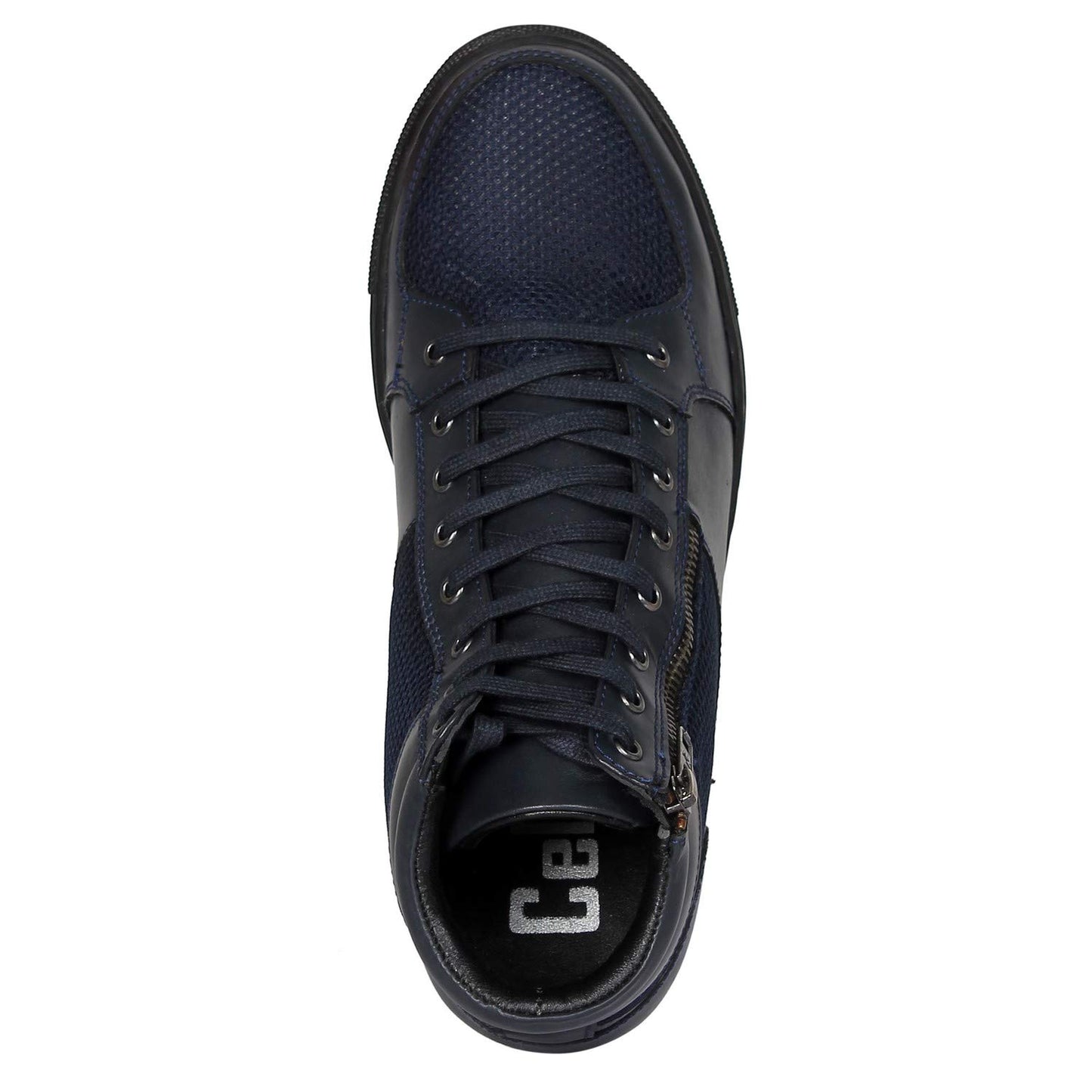 Celby Navy Blue Side Zip Sneakers with Hidden HeelStylish, Comfortable, and Durable Footwear for Everyday Wear