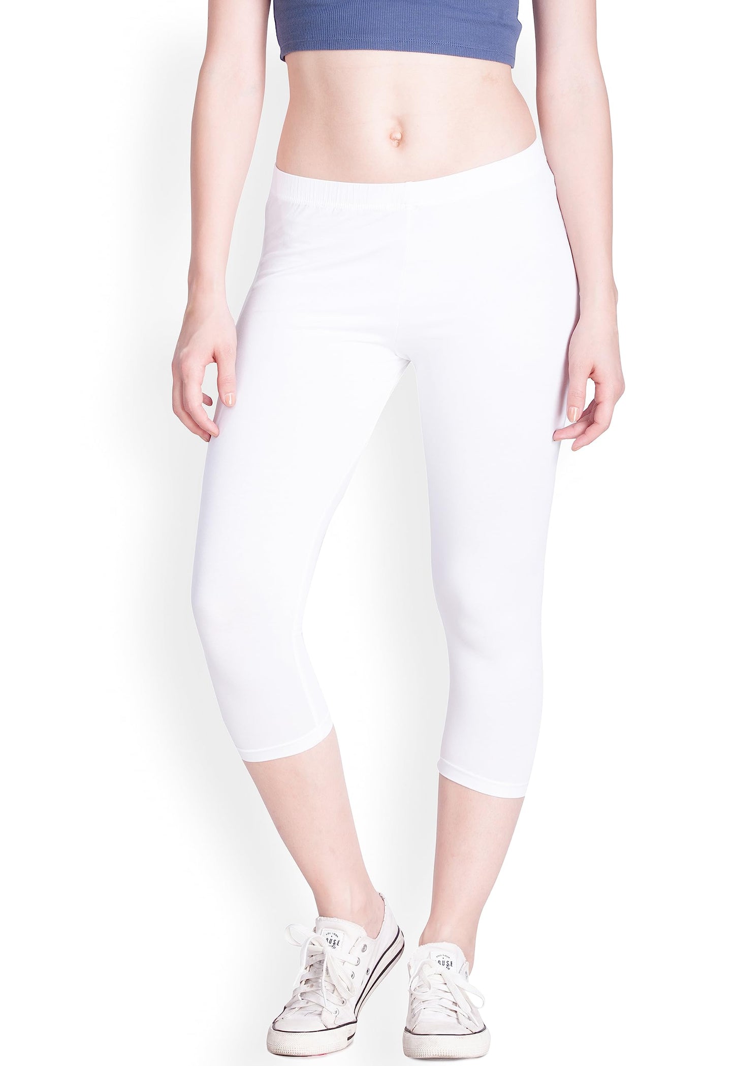 Lyra Women Solid Premium Cotton Capri | Mid-Waist | Fashionwear