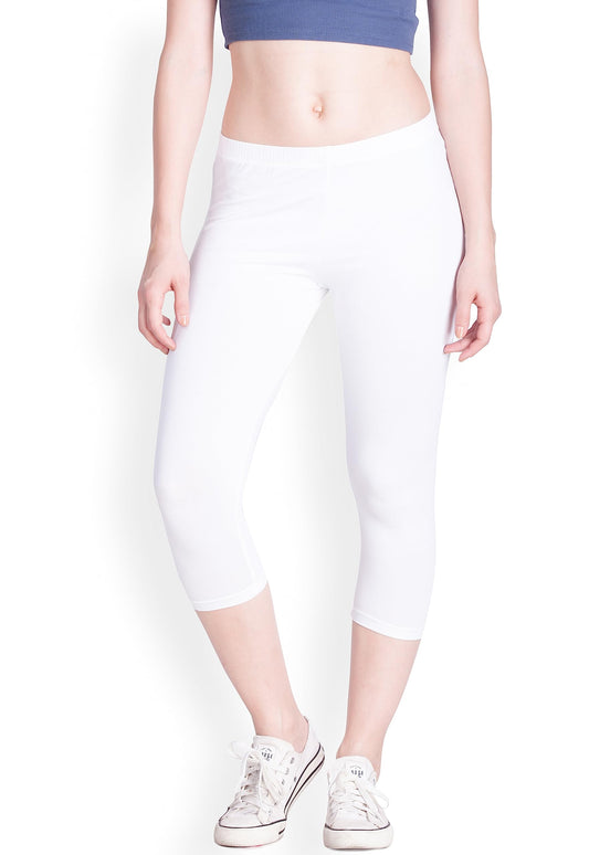 Lyra Women Solid Premium Cotton Capri | Mid-Waist | Fashionwear