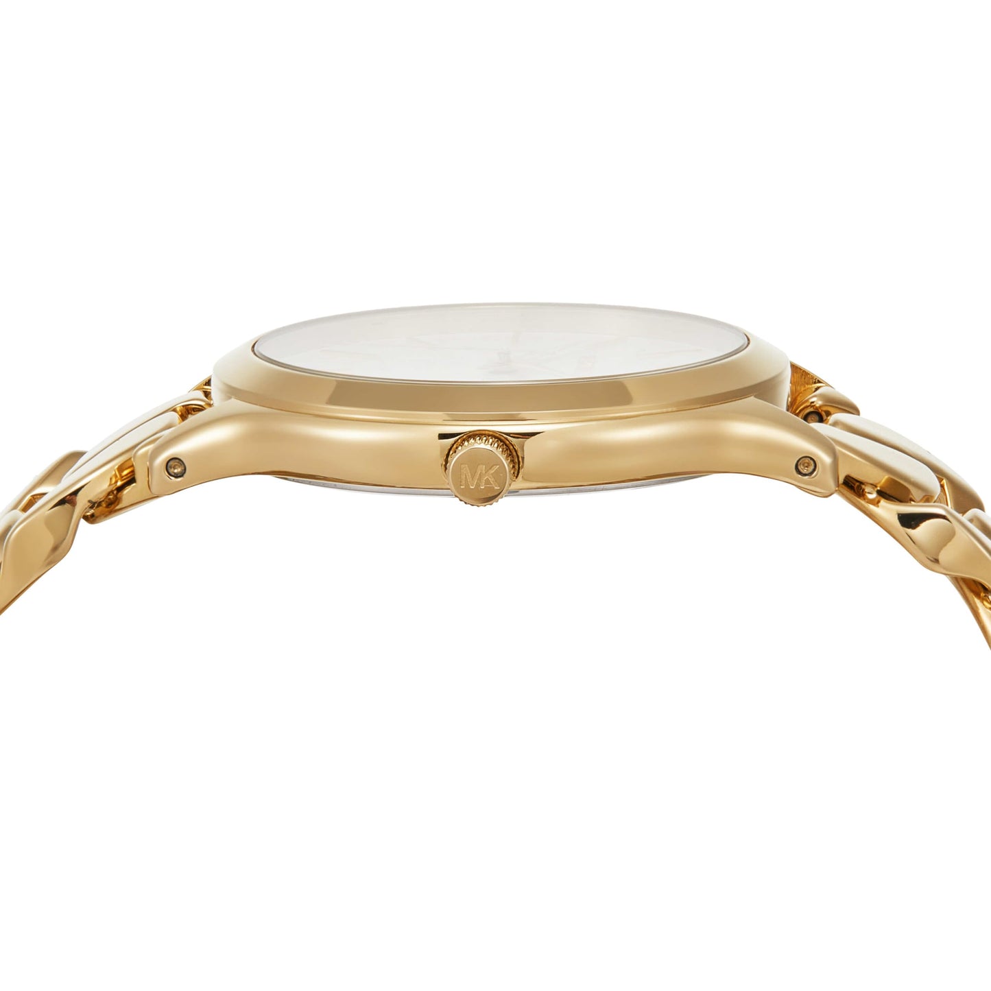 Michael Kors Stainless Steel Analog White Dial Women Watch-Mk7472, Gold Band