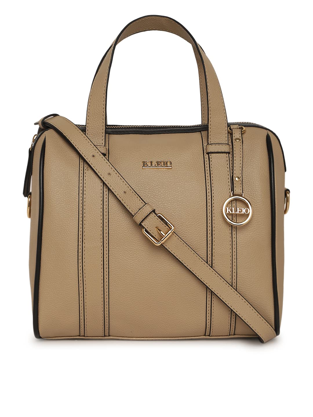 KLEIO Solid Color PU Leather Satchel Handbag For Women Ladies (HO9016KL-BE)(BEIGE)