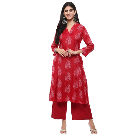 BIBA WOMEN PRINTED ANARKALI SALWAR KURTA DUPATTA(SKDASSORTED6852E_CINON PNK_32)