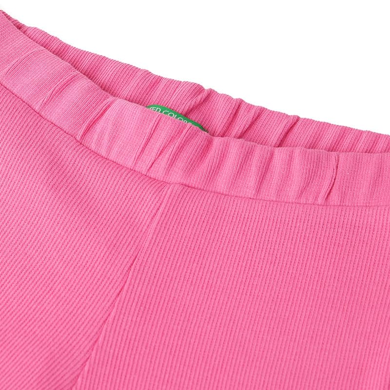 United Colors of Benetton Solid Regular Fit Rib Flared Pants
