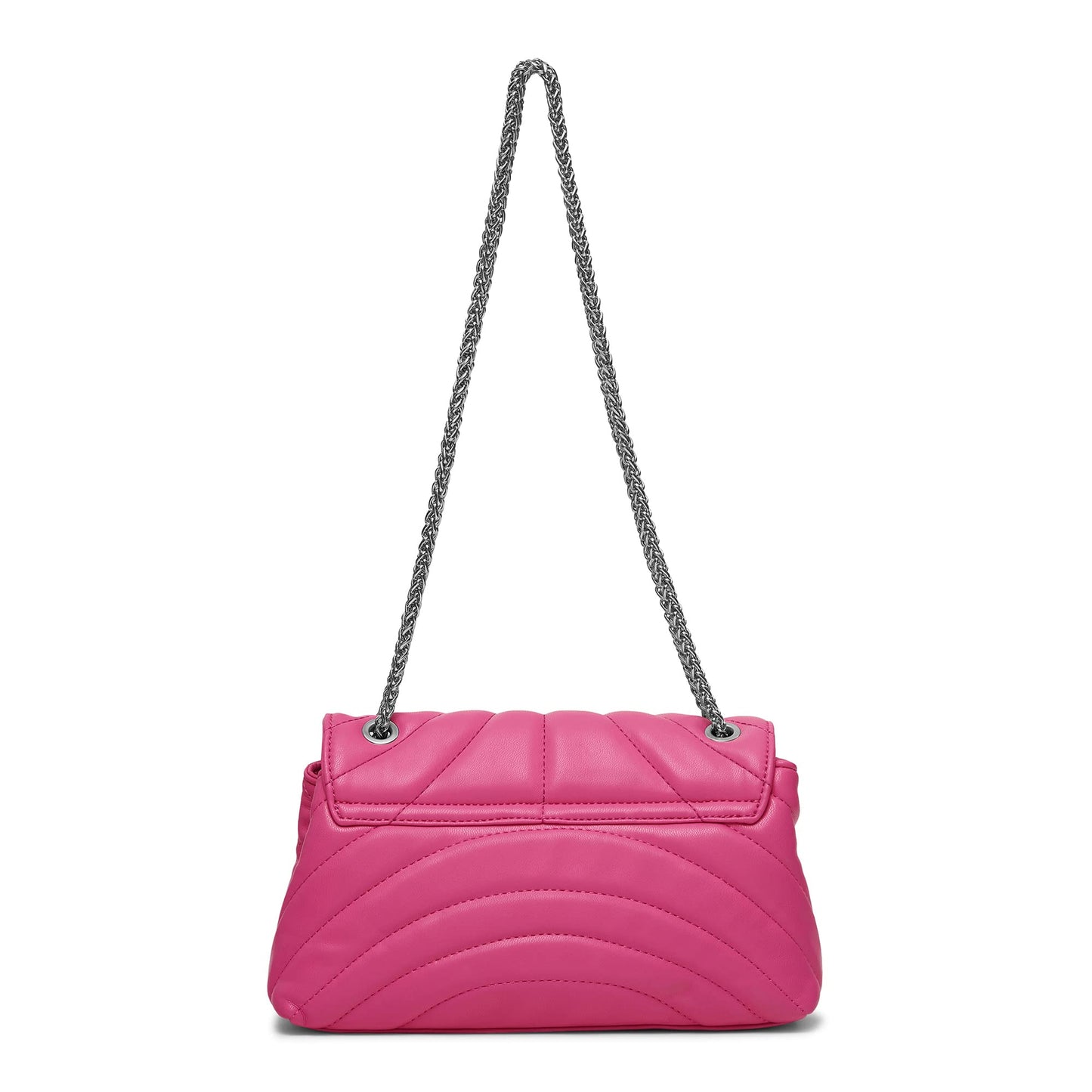 Miraggio Womens Stacy Quilted Shoulder Bag With Convertible Sling Chain Strap, Pink