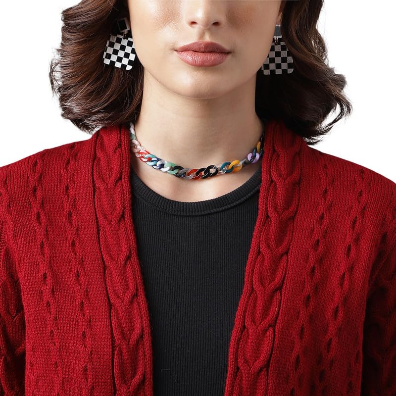 Latin Quarters Women's Red Full Sleeve Shrug_S