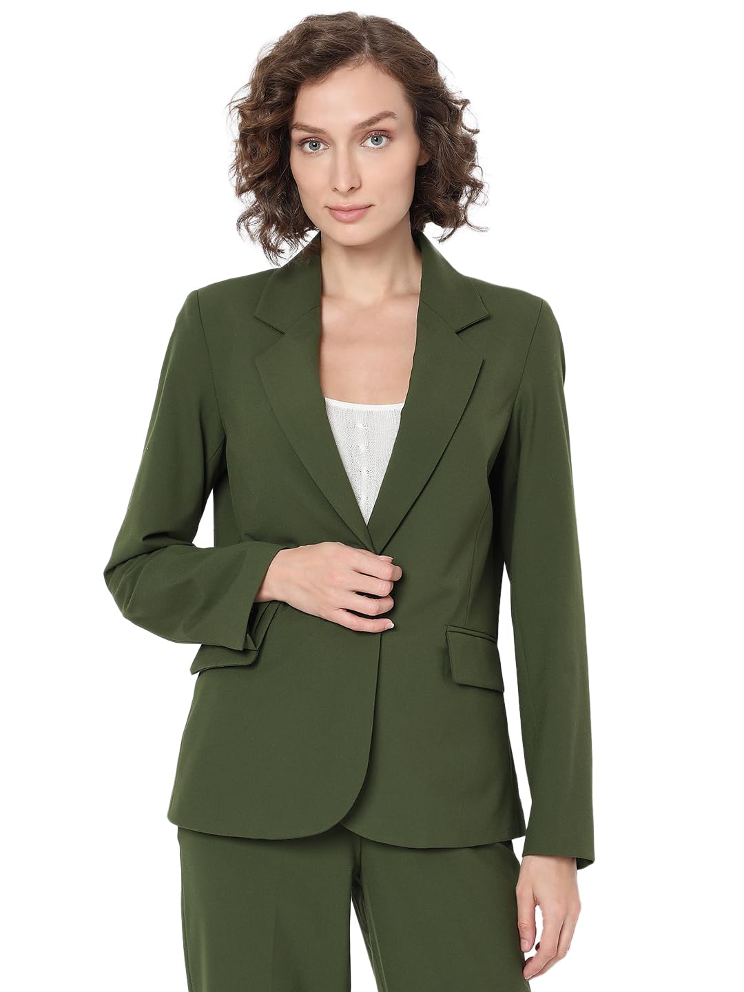 VERO MODA Womens Regular Fit Green Blazer