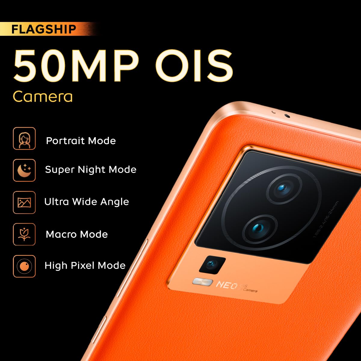 iQOO Neo 7 Pro 5G (Fearless Flame, 8Gb Ram, 128Gb Storage) | Snapdragon 8+ Gen 1 | Independent Gaming Chip | Flagship 50Mp Ois Camera | Premium Leather Design, Orange