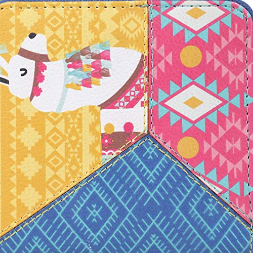 Chumbak Women’s Wallet – Paisley Llama Collection, Vegan Leather Square Mini Wallet with Zipper Closure, Card Holder, Currency Slots – Multicolor Purse