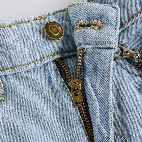 Hopscotch Girls Chain Charm Denim Barrel Jeans in Blue Color for Age (7-8 Years)